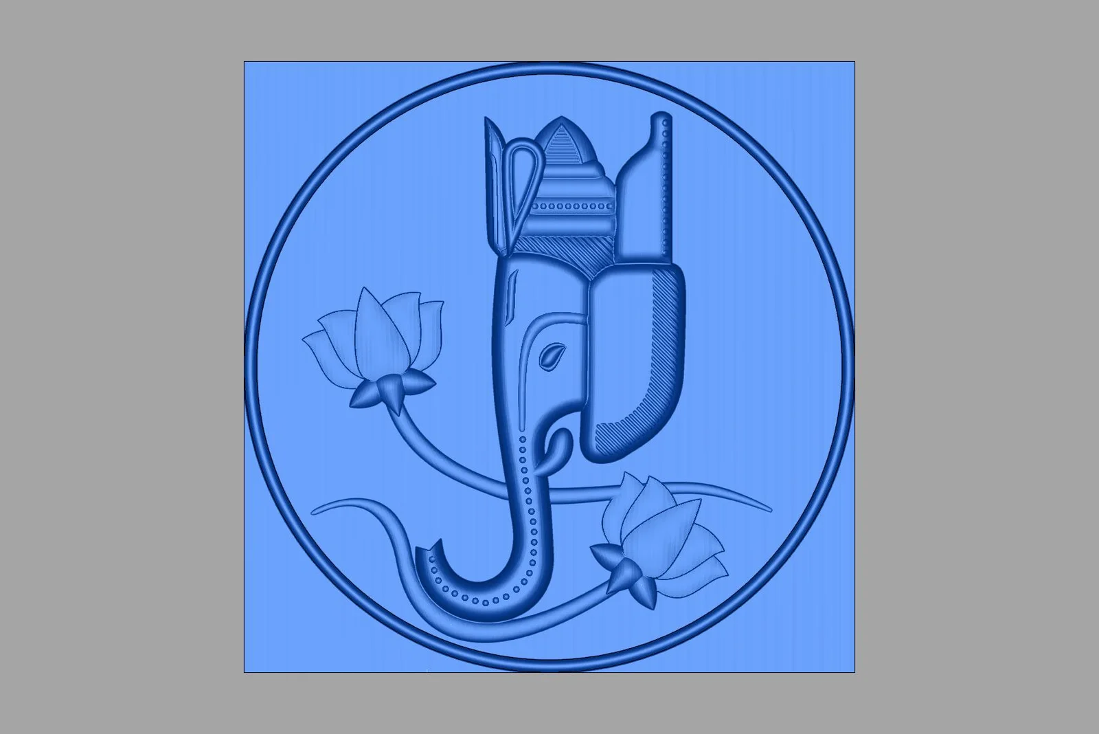 3D Ganesh Ji Designer Door Panel – CNC MDF / WPC / Wood Carving Design -87% 2D Ganesh Ji Designer Door Panel